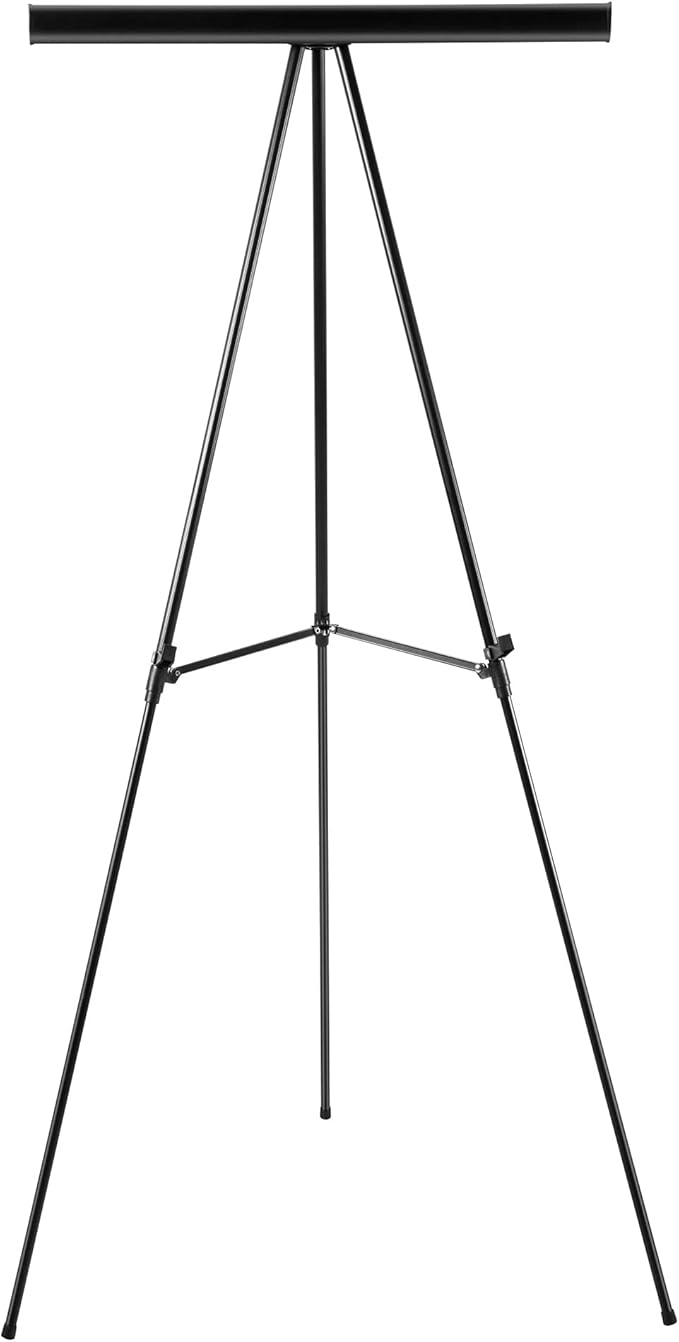 Amazon Basics High Boardroom Aluminum Flipchart Whiteboard and Display Easel Stand with Adjustable Height Telescope Tripod, 35 x 2 x 28 Inches, Black