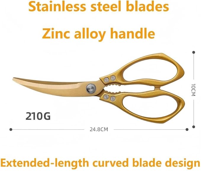 Large Ribbon Cutting Scissors,Heavy duty gold stainless steel scissors,With scissors and a pair of white gloves,Suitable for Ribbon-Cutting,Office,Home,and Crafts, Right/Left Handed (9.76 inches)