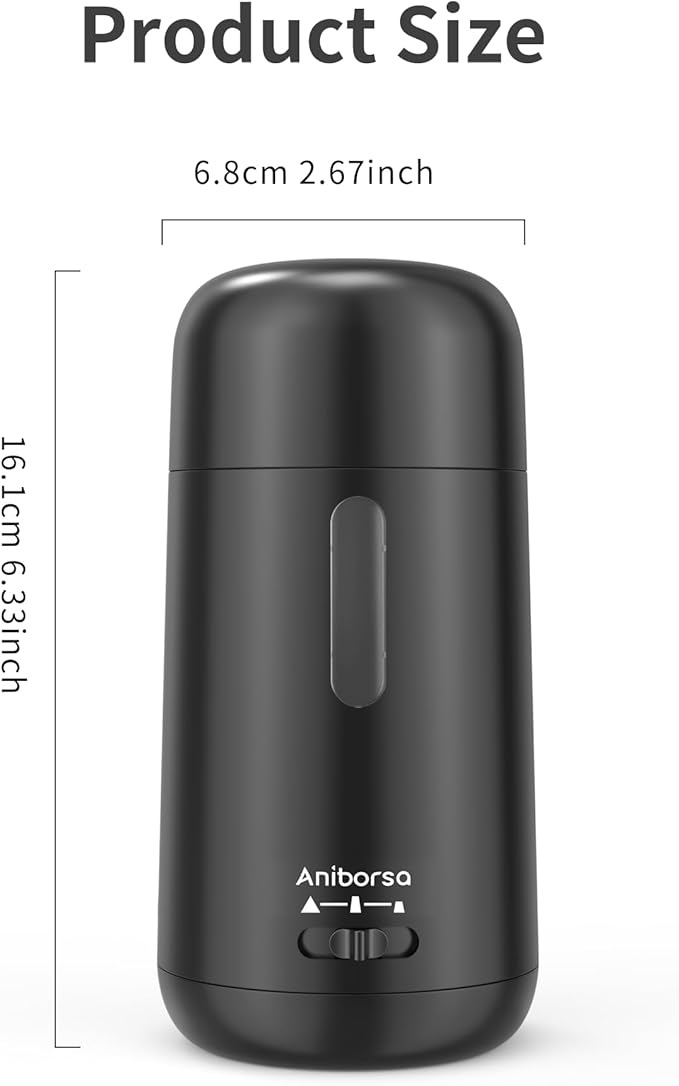 Aniborsa Automatic Electric Pencil Sharpener - Auto Feed, Auto Stop & Auto Eject, Rechargeable for Classroom, Home, School, Office, Black