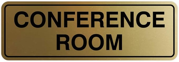 Standard Conference Room Sign - Brushed Gold - Large 1 Pack
