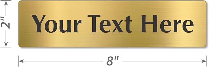 SmartSign Custom Brass Sign - 2" x 8", 40 mil REAL Bugle Brass Metal, Personalized Name Door Sign, Heavy-Duty Premium Engraved Door/Wall Mount Plaque for Business/Office, Gold and Black