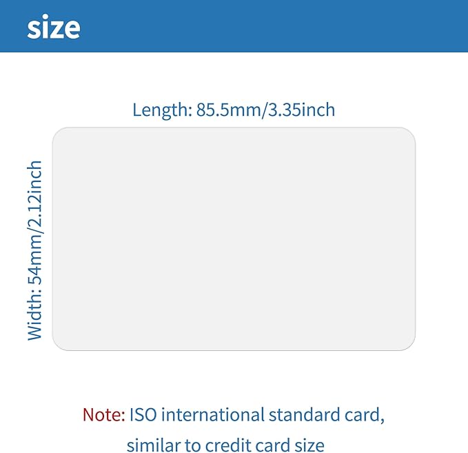 55 Pack - Premium Blank PVC Cards for ID Badge Printers - Premium Quality White CR80 30 Mil (CR8030) by KLMNDUO - Compatible with Most Photo ID Badge Printers(White)