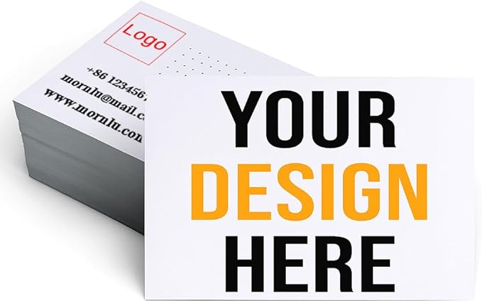200Pcs Custom Business Cards Add Photo/LOGO/Text Personalized Business Cards for Small Business 300gsm Matte Paper Front & Back Sides Printed 3.5" x 2"