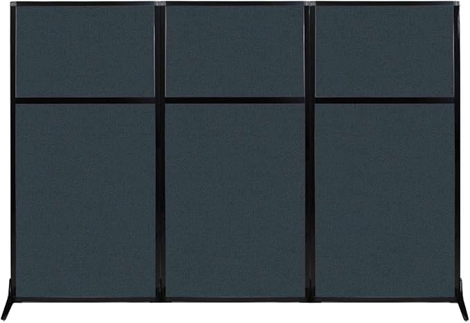 Versare Workstation Partition | Portable Wall Divider | Modern Office Cubicle | Free Standing Privacy Screen | Flexible Work Space | 99" x 70" Blue Spruce Fabric Panels