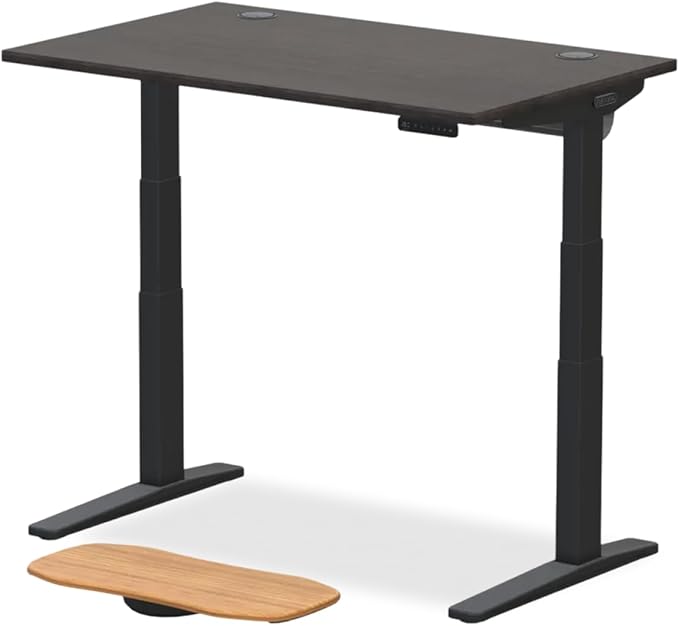 UPLIFTDESK V3 2-Leg Ash Gray Laminate Wood Standing Desk – Adjustable Height, Advanced 1-Touch Memory Keypad, Under Desk Cable Management, Wire Grommets & Rocker Board (Black C-Frame, 48 x 30 inch)