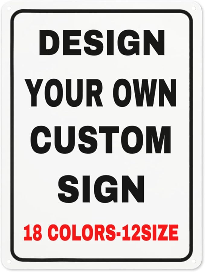 Custom Outdoor Metal Personalized Sign With Your Photo, Text, Logo - Decorative Wall Sign for Business, Workplace, Office, Home