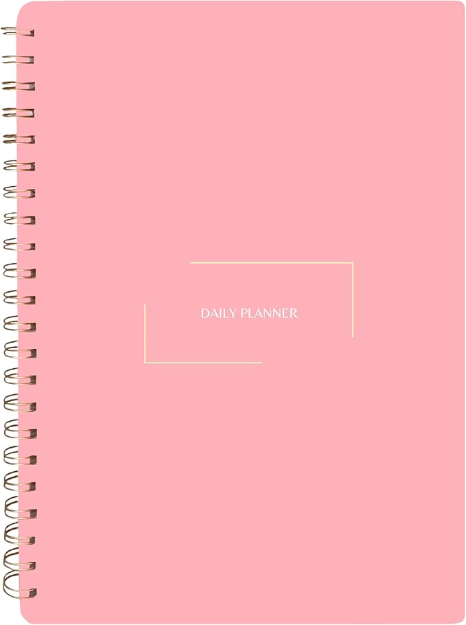 Merely Home Undated Daily Planner | 8.25” x 11.75” To Do List Notebook | Work Productivity ADHD Organizer | Men and Women Planner | College Supplies | Pink | Portrait Layout