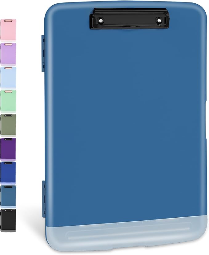 Sooez Clipboards with Storage, High Capacity Clip Boards 8.5x11 with Pen Holder, Heavy Duty Plastic Paper Organization Folder Cases, Letter / A4 Size for Nurse Teachers, School & Office Supplies