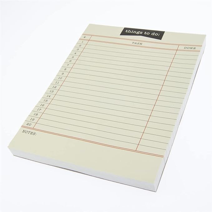 Graphique Library Card To-Do List Notepad | 150 Tear-Away Sheets | Task Planner | Daily Organizer | Memo Writing Pad | Priority Checklist | Undated | 6” x 8”