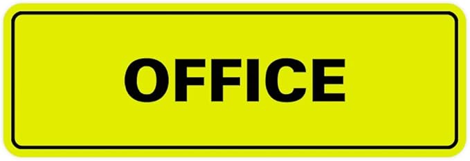 Signs ByLITA Standard Office Sign - Professional Business Signage - Easy to Install (Yellow/Black) - Medium 1 Pack
