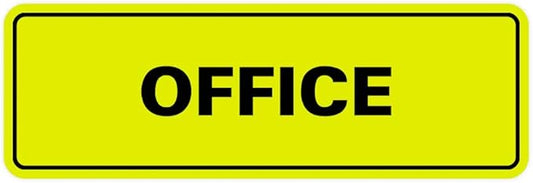 Signs ByLITA Standard Office Sign - Professional Business Signage - Easy to Install (Yellow/Black) - Medium 1 Pack