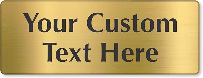 SmartSign Custom Brass Sign - 3" x 8", 40 mil REAL Bugle Brass Metal, Personalized Name Door Sign, Heavy-Duty Premium Engraved Door/Wall Mount Plaque for Business/Office, Gold and Black