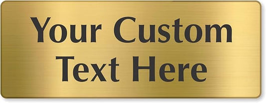 SmartSign Custom Brass Sign - 3" x 8", 40 mil REAL Bugle Brass Metal, Personalized Name Door Sign, Heavy-Duty Premium Engraved Door/Wall Mount Plaque for Business/Office, Gold and Black