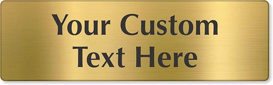 SmartSign Custom Brass Sign - 3" x 10", 40 mil REAL Bugle Brass Metal, Personalized Name Door Sign, Heavy-Duty Premium Engraved Door/Wall Mount Plaque for Business/Office, Gold and Black