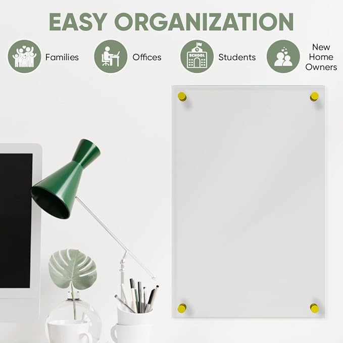 Ships Next Day, Made in USA - Acrylic Dry Erase Board | Non-Magnetic Dry Erase Board | Hanging Frameless White Board | Acrylic for Office and Home Walls | for Adults(Clear - 11x14)