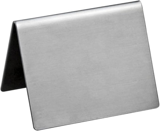 New Star Foodservice Stainless Steel Table Tent Sign (Silver (Plain), 2"x 2" (Set of 6))