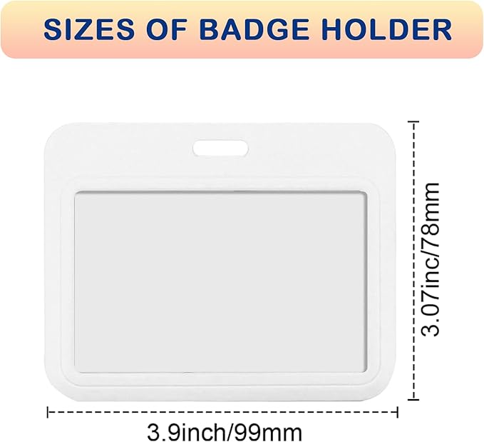 Custom Badge Holder ID Card Hold Case, Personalized Retractable Badges Holders, Customized Photo Name Badge Holder for Office Worker, Medical Staffs, Teacher, Student | Horizontal