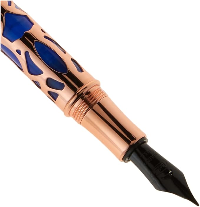 Conklin Endura Deco Crest Fountain Pen in Blue, Extra Fine Nib, Premium Writing Instrument