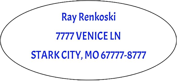 Made in USA Custom Return Address Stickers Labels Customized Mailing Label for Envelopes, Personalized Self Adhesive Flat Sheet Oval Labels