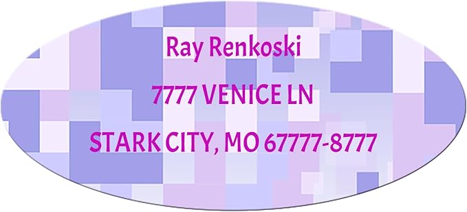 Made in USA Custom Return Address Stickers Labels Customized Mailing Label for Envelopes, Personalized Self Adhesive Flat Sheet Oval Labels
