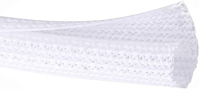 QCSIW 1/4" x50ft Split Sleeve Cable Organizer - Wire Protector Sleeving for Desk, PC, TV, Home Office | Cord Management Cover, Easy Install, White