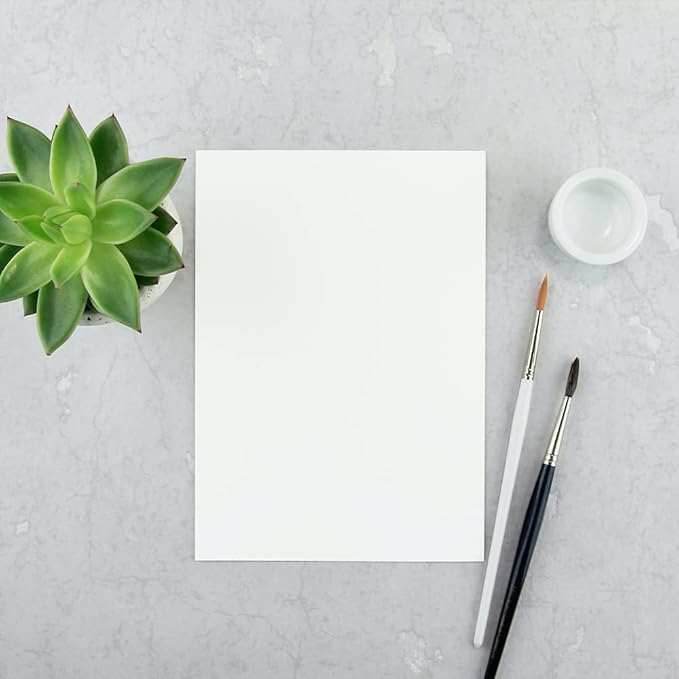 Reskid 100 Pack of White Cardstock - Thick Paper - 5 x 7" Blank Heavy Weight 110lb/14pt Cover Card Stock - Great For Invitations, Announcements and More (5x7, inches)