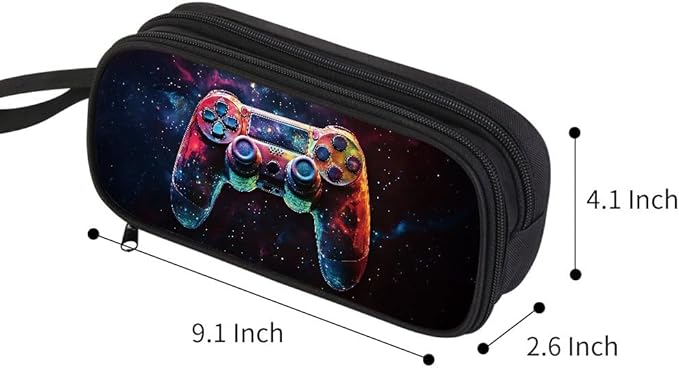 HiGaits Pencil Case for Boys,Multi-Slot Large Capacity Pencil Pouch with Soft Zipper, Durable Pen Box Game Controller