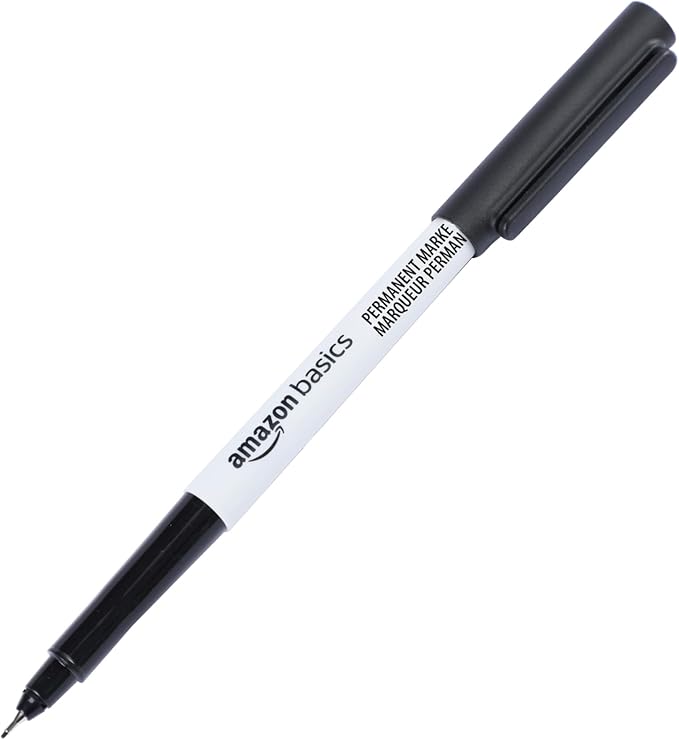 Amazon Basics Ultra Fine Point Permanent Markers, Assorted Colors, 24-Pack