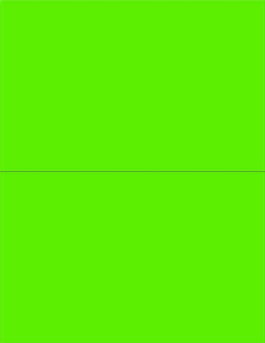 NextDayLabels 8-1/2 x 11" Neon Color High Light Fluorescent Labels for Laser & Inkjet Printer (Green Fluorescent, 8-1/2" x 5-1/2" - 2 Per Page | 50 Labels)