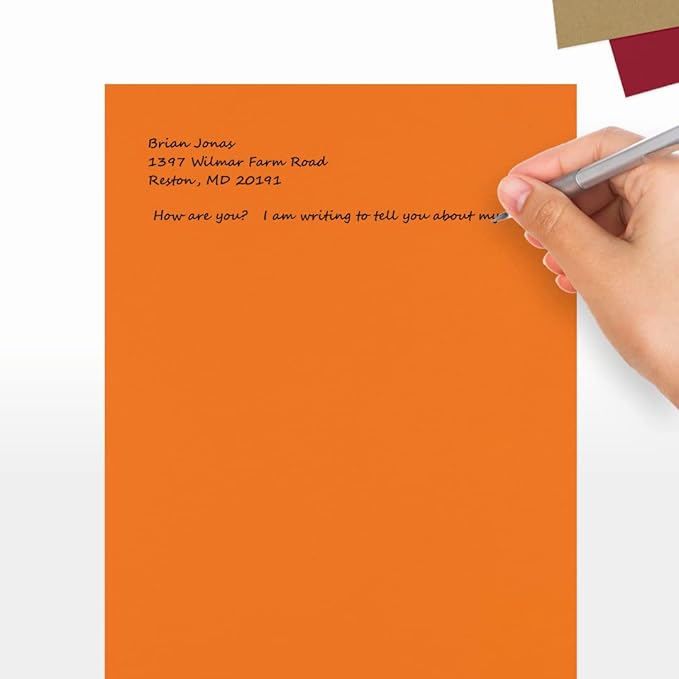 LUXPaper 8.5" x 11" Paper | Letter Size | Mandarin Orange | 80lb. Text | 500 Qty