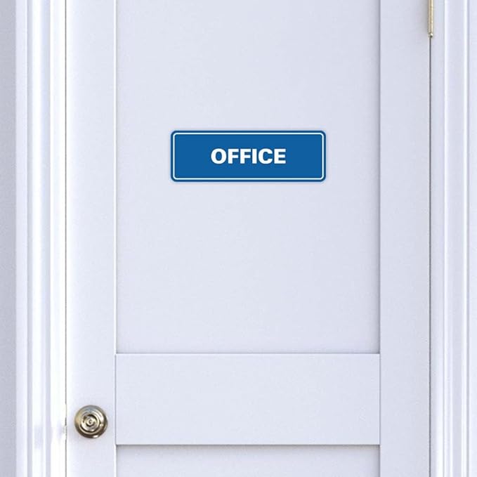 Signs ByLITA Standard Office Sign - Professional Business Signage - Easy to Install (Navy Blue/Gold) - Small 5 Pack