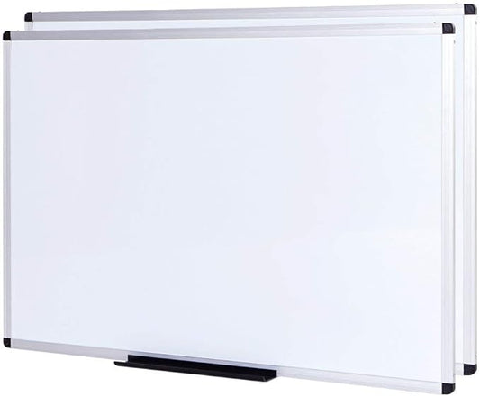 VIZ-PRO Large Magnetic Dry Erase White Board for Wall, 48 X 48 inches, Pack of 2, 4' x 4' Aluminum Framed Whiteboard with Marker Tray for School Office Home