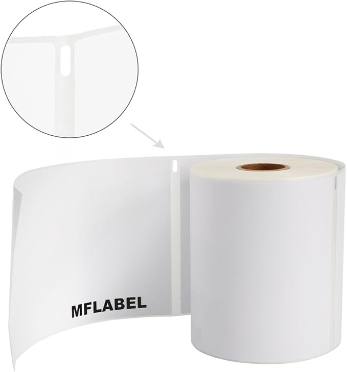MFLABEL 4x6 Direct Thermal Shipping Labels - 2 Rolls, 220 Labels/Roll, Perforated Postage Paper with Alignment Hole, Compatible with 4XL LabelWriter 1744907 & 1755120, Rollo for USPS, UPS