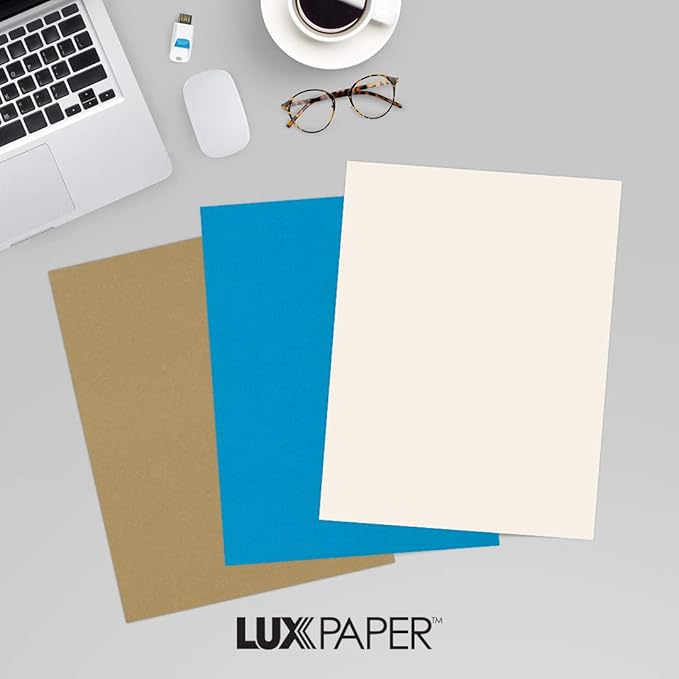 LUXPaper 8.5" x 11" Cardstock | Letter Size | Ivory | 65lb. Cover (120lb. Text) | 50 Qty