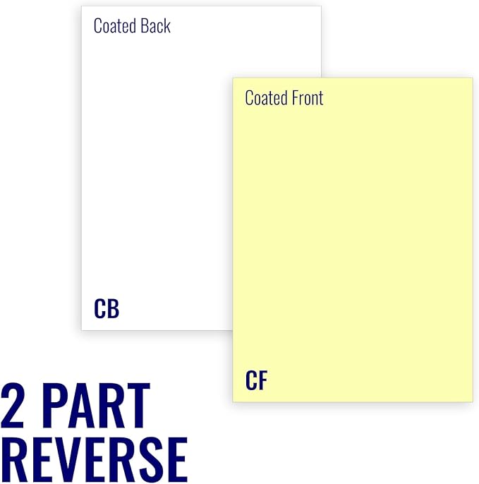 8.5 x 11 Superior Carbonless Paper, 2 Part Reverse (Bright White/Canary), 2,500 Sets, 5,000 Sheets, (10 REAMS)