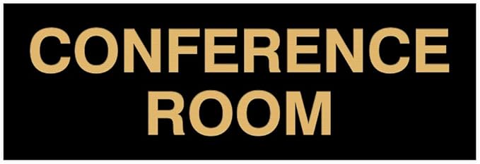 Signs ByLITA Basic Conference Room Sign (Black Gold) - Large