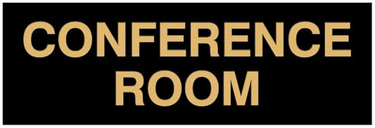 Signs ByLITA Basic Conference Room Sign (Black/Gold) - Small