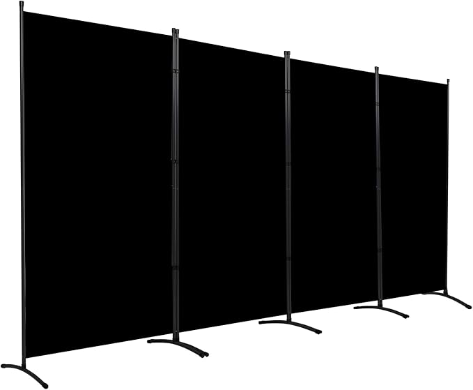 Room Divider 6FT Folding Privacy Screens, 4 Panel Partition Room Dividers w/Freestanding Design, Portable Wall Divider for Room Separtation, Fabric Screen Panel for Home Office Bedroom Dorm
