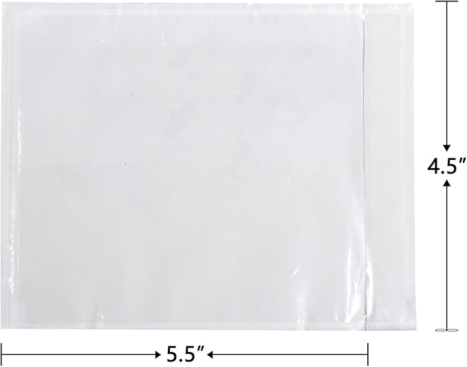 iMailer - 20 PCS 4.5"x5.5" Packing List Pouch- Clear Plastic Envelopes with Self-Adhesive Seal for Packing Slips and Invoices