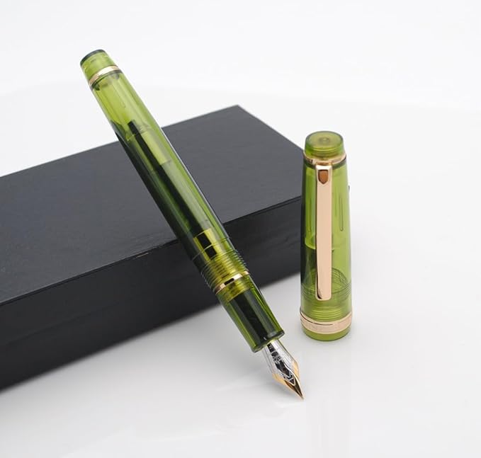 JINHAO 82 Fountain Pen (Transparent Olive Green,Fine Nib 0.5mm)