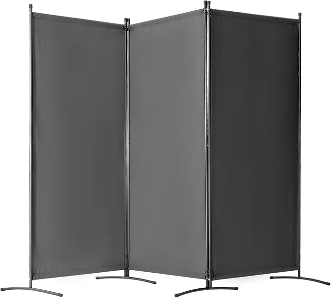 VEVOR Room Dividers, 3 Panel Room Divider, Folding Privacy Screen and Portable Partition Divider for Room Separation, Freestanding Room Partitions for Office, Bedroom, Study, Grey