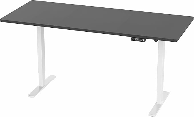 VIVO Electric 71 x 30 in Standing Desk, Memory Height Adjustment, 1B Series, Holds 220 lbs, Black Top White Frame, DESK-KIT-1W7B