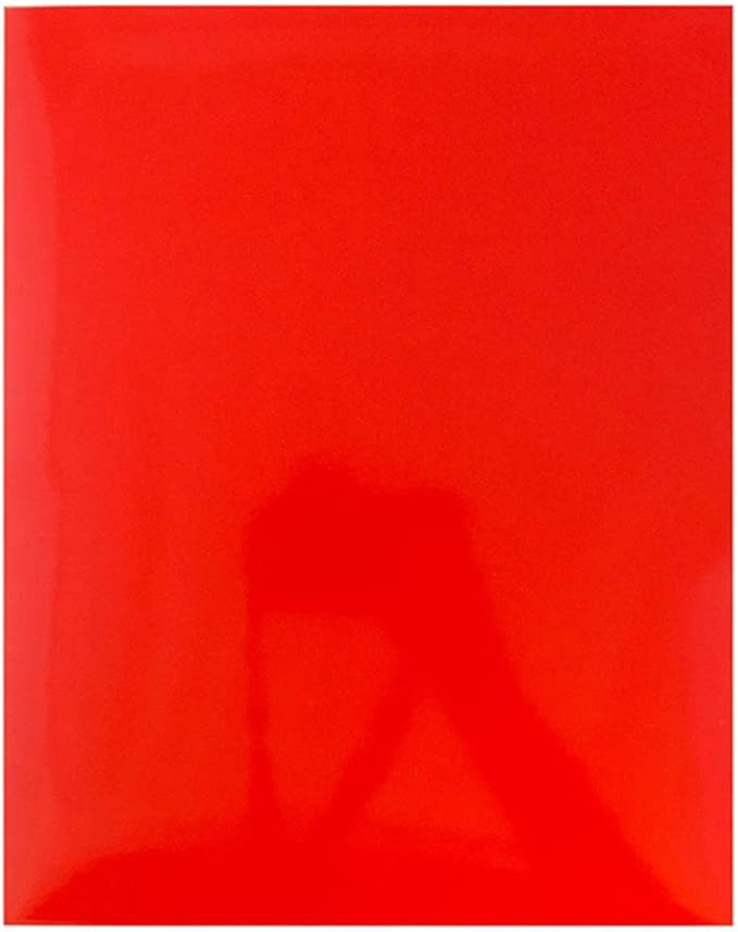 JAM PAPER Laminated Two Pocket Glossy School Folders - Letter Size - High Gloss Red - Bulk 25/Pack