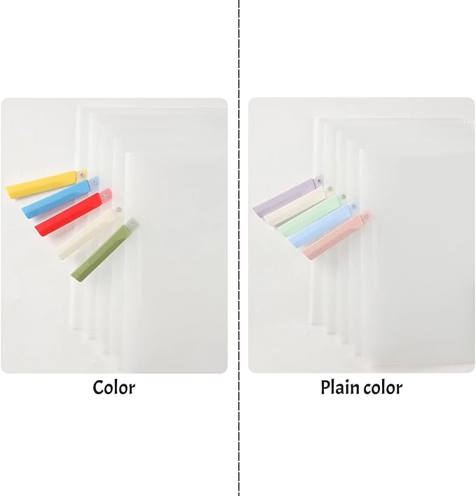 INDKOPVA Plastic Report Covers with Swing Clip, 10Pcs File Folders Letter A4 Sheet Size, Clear Front Report Covers for Documents Presentation Resume Office School Home Organizer Binder (Color, 10PCS