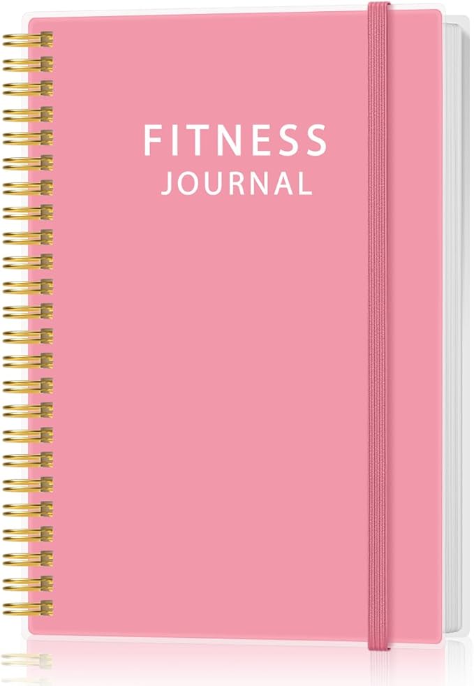 Fitness Journal for Women & Men - A5 Workout Journal/Planner Daily Exercise Log Book to Weight Loss, Gym, Muscle Gain, Bodybuilding Progress - Daily Personal Health & Wellness Tracker, Spiral-Bound, 5.8" x 8.3", Pink