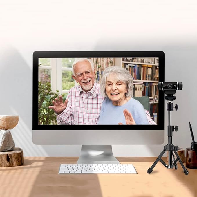 Webcam Tripod Stand Extendable Desktops Tripod for Camera/Phone/Webcam, Desk Tripods Webcam Mount Holder Compatible with Logitech Webcams C925e C922x C922 C930e C930 C920 C615 /iPhone/Ring Light