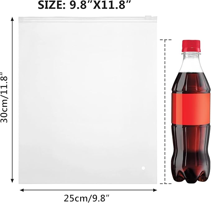 Svaldo T Shirt Bags, 100PCS 9x12" Frosted Zipper Packaging Bags for Clothing, Resealable Poly Plastic Apparel Merchandise Zip Bags for Shipping Clothes Shirts Jeans Bathing Suit, with Vent Hole