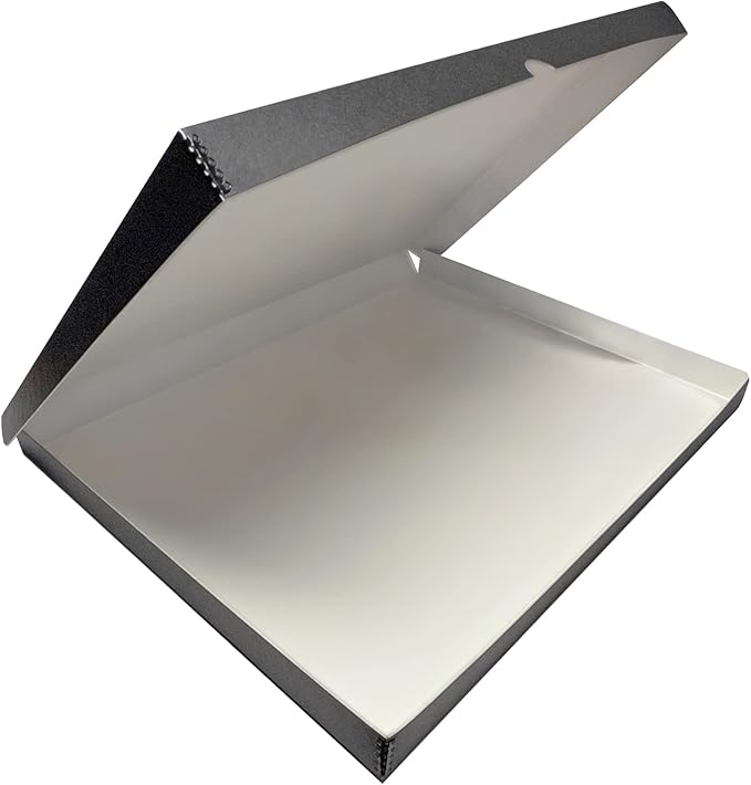 Lineco Archival Folio Storage Boxboard, Acid-Free with Metal Edges Boxboard, 11.5 X 14.5 X 1.75 Inches, Longevity Organize and Store Photos Documents Crafts Cards Magazines Prints DIY, Gray Exterior