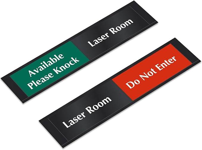 SmartSign Laser Room Available/Do Not Enter Please Knock Slider Sign, 2.25" x 10", 60 mil Plastic Plate in Aluminum Frame with Adhesive Backing, Privacy Indicator, Red/Green/Black, USA-Made