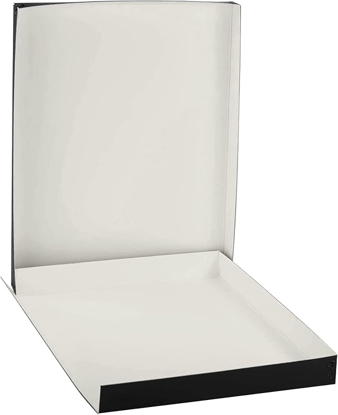 Lineco Museum Archival Storage Box, 11.75x15.25x1.5 in. Drop Front Design. Acid-Free with Metal Edge. Organize Photos, Pictures, Prints, Documents, Crafts, DIY. Black, 2 Pack